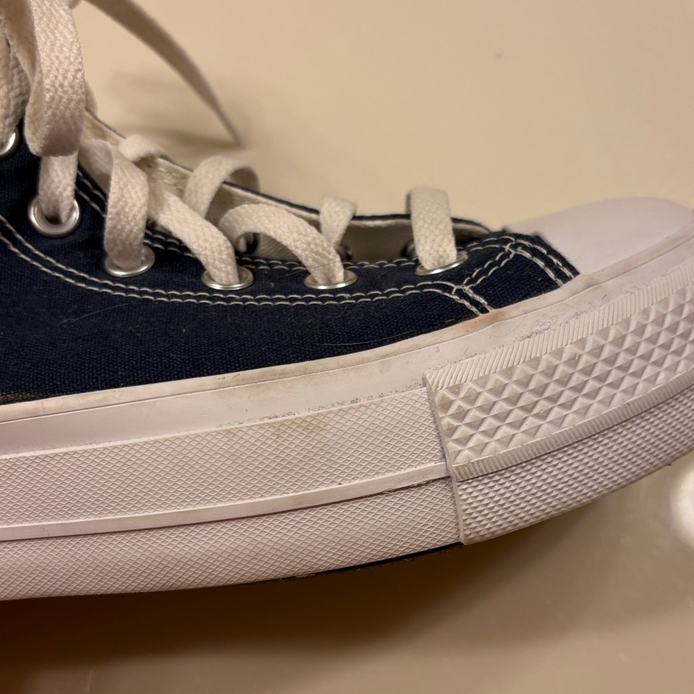Converse Navy and Red Heart High-Tops - Picture 7 of 9